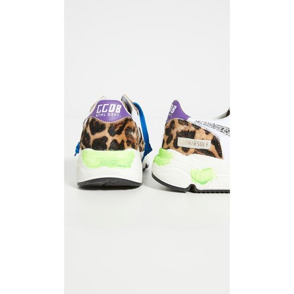 Golden Goose Running Sole Sneakers - 9 - Leopard Pony/Silver - Picture 4 of 5